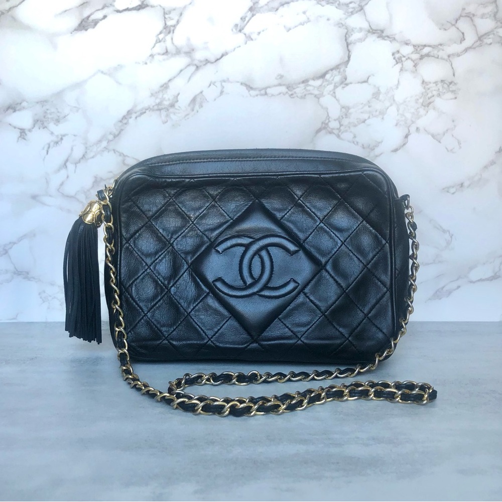 SOLD Chanel Vintage Large Diamond CC Camera Bag